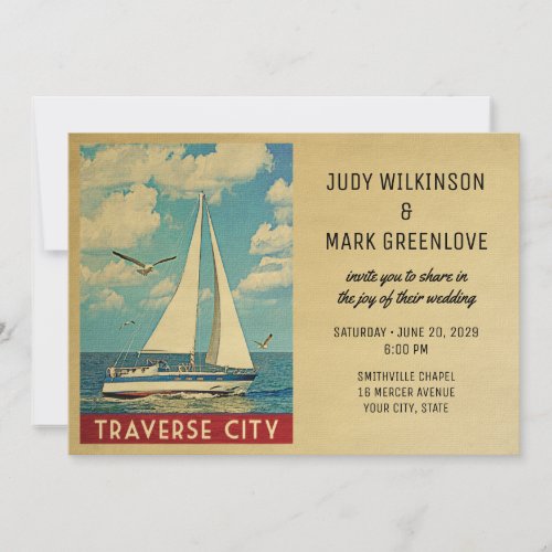 Traverse City Wedding Invitation Sailboat