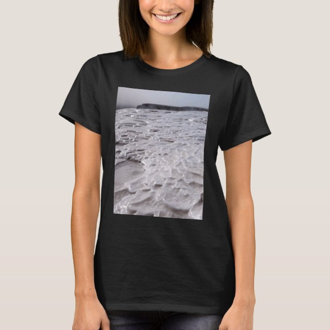 Travertine At Pamukkale Close Up Photograph T-Shirt (Front)