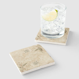 Travertine Botanical Luxury Coaster