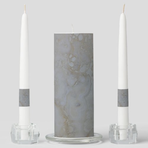 Travertine limestone unity candle set