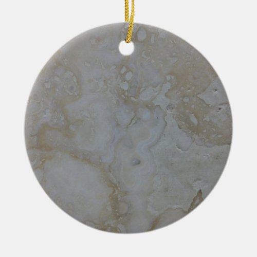 Travertine Stone Look Ceramic Ornament