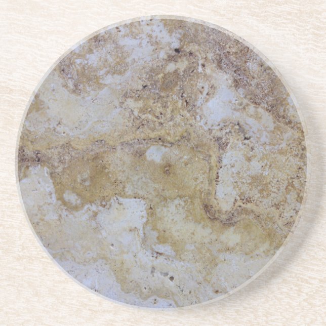 travertine stone look drink coaster (Front)