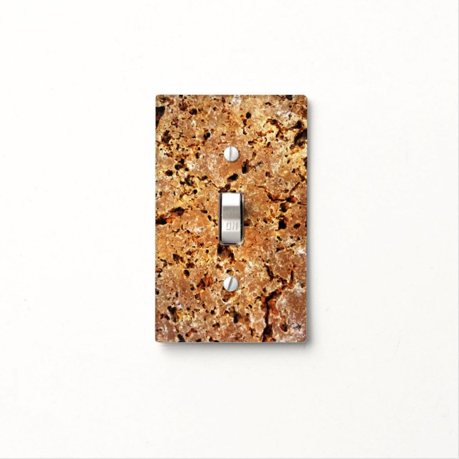 Travertine Stone Look Light Switch Cover (In Situ)