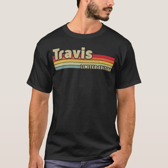 Travis Gift Name Personalized Birthday Funny Chris T-Shirt (Front)