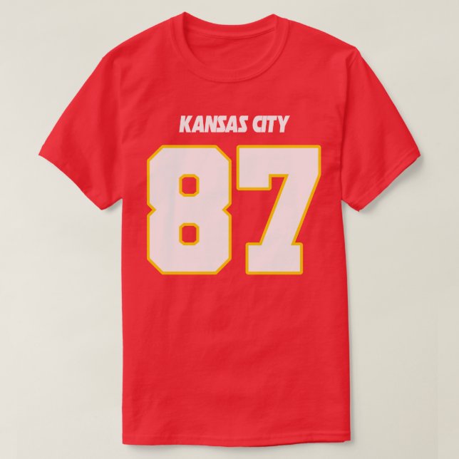 Travis Kelce Jersey FrontBack Print T-Shirt (Design Front)