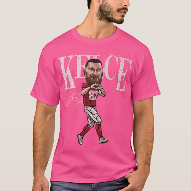 Travis Kelce Kansas City Heart Cartoon T-Shirt (Front)