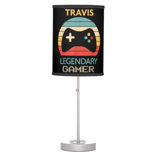 Travis Name Gift _ Personalized Legendary Gamer Table Lamp