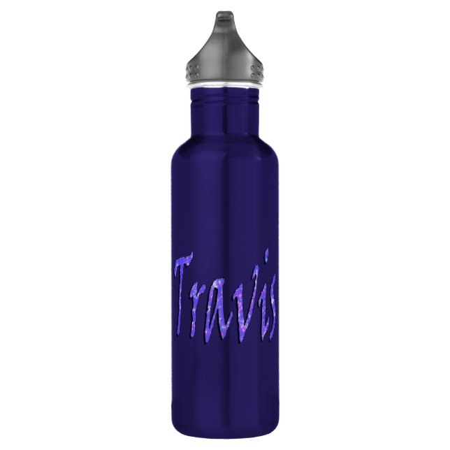 Travis, Name, Logo, Stainless Steel Water Bottle (Right)