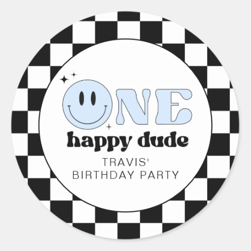 TRAVIS One Happy Dude Smile Face Birthday Classic Round Sticker