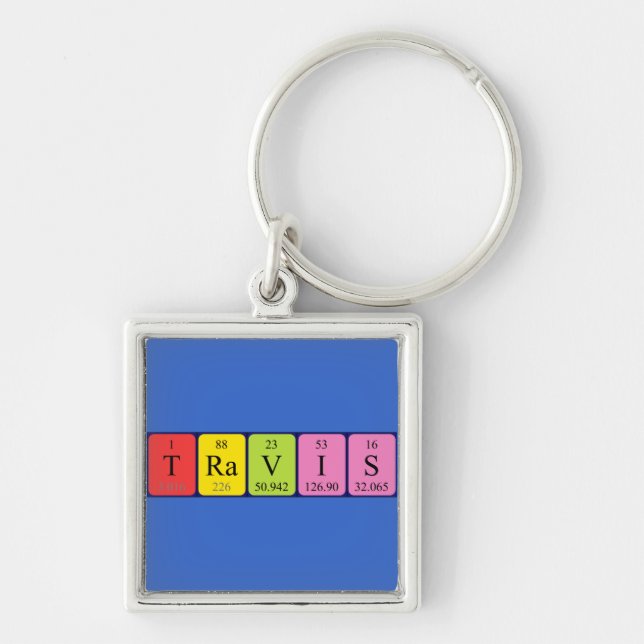 Travis periodic table name keyring (Front)