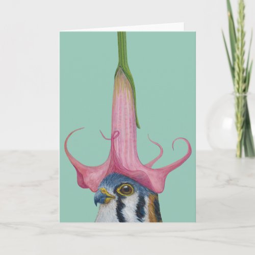 Travis the American kestrel greeting card