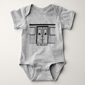 "Travis the Train Door" Baby Bodysuit