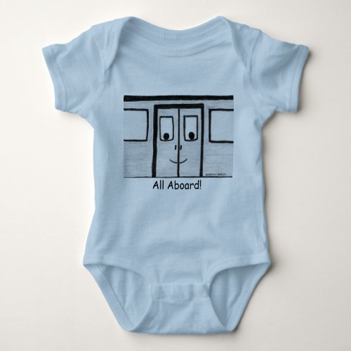 Travis the Train Door Baby Bodysuit