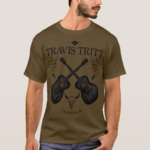 Travis Tritt Acoustic Guitar Vintage Logo T_Shirt
