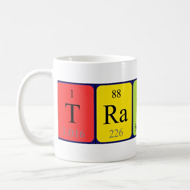 Travon periodic table name mug (Left)