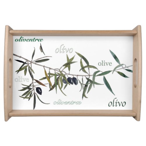 Tray with olive branch