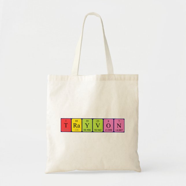 Trayvon periodic table name tote bag (Front)