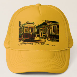 TRC Neon streetcar at stn Yellow Trucker Hat