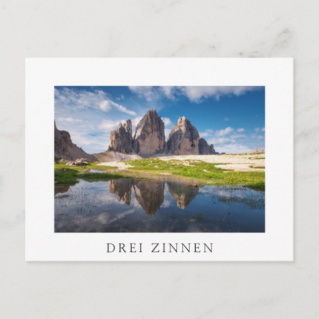 Tre Cime di Lavaredo/Drei Zinnen Dolomite mountain Postcard (Front)