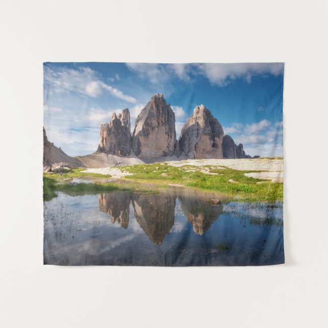 Tre Cime di Lavaredo/Drei Zinnen Dolomite mountain Tapestry (Front (Horizontal))