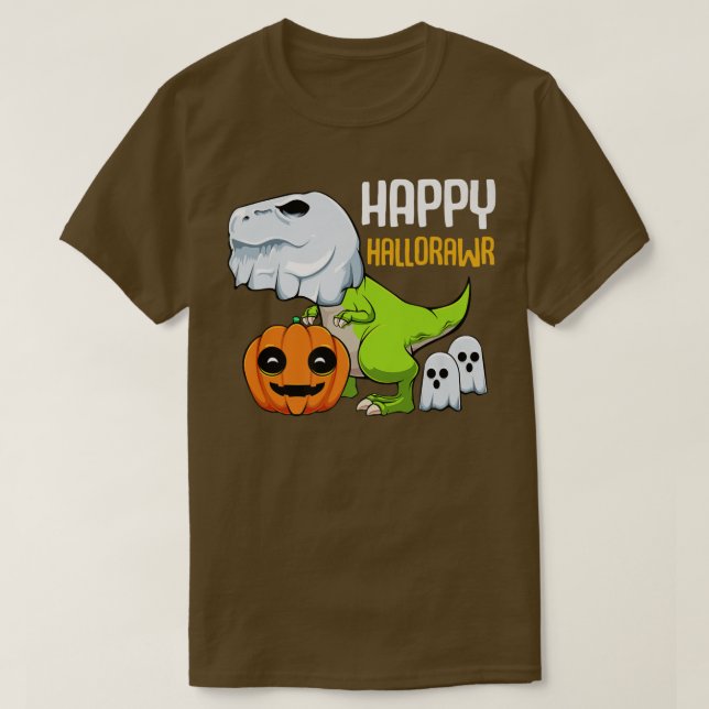 TRe Ghost Lazy Halloween Costume Dinosaur Pun Pump T-Shirt (Design Front)