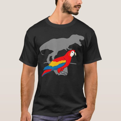 TRe Scarlet Macaw Funny Dinosaur Parrot Birb mem T_Shirt