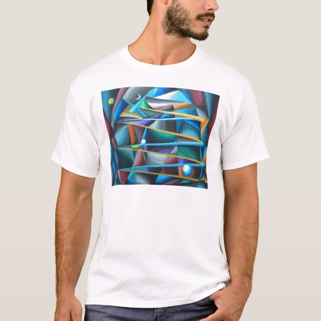 Treacherous Moons (colorful cubism) T-Shirt (Front)