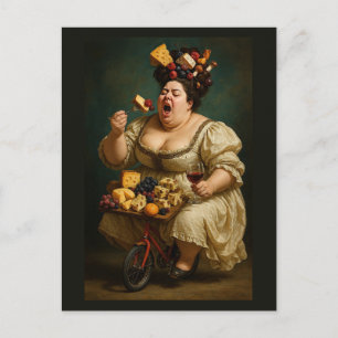 "Tread Lightly, Eat Heavily" Surreal Art Work Postcard