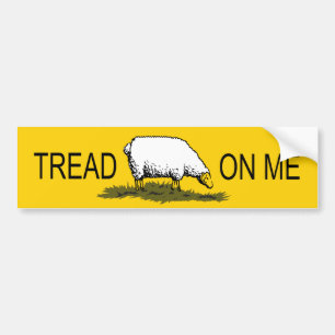 "Tread on me" sheep bumper sticker