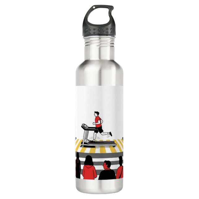Treadmill Crosswalk Runner –  Stainless Steel Water Bottle (Front)