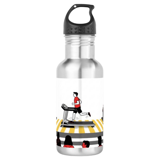 Treadmill Crosswalk Runner –  Stainless Steel Water Bottle (Front)