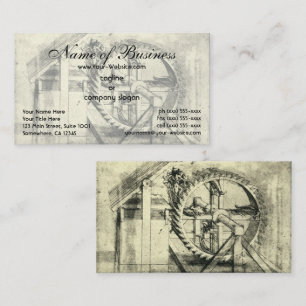 Treadmill Powered Crossbow by Leonardo da Vinci Business Card