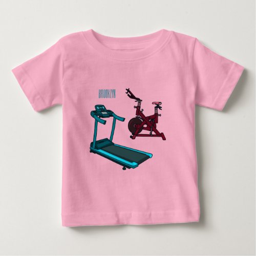 Treadmill  spinning bike cartoon illustration baby T_Shirt