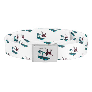 Treadmill & spinning bike cartoon illustration belt