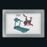Treadmill & spinning bike cartoon illustration belt buckle<br><div class="desc">Treadmill & spinning bike cartoon illustration</div>