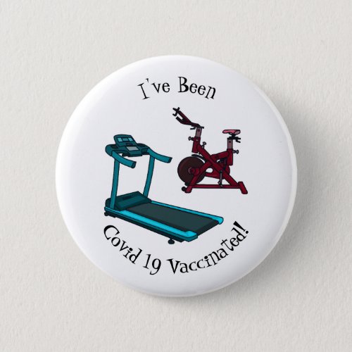 Treadmill  spinning bike cartoon illustration button