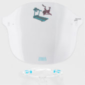 Treadmill & spinning bike cartoon illustration face shield (Front w/Glasses)