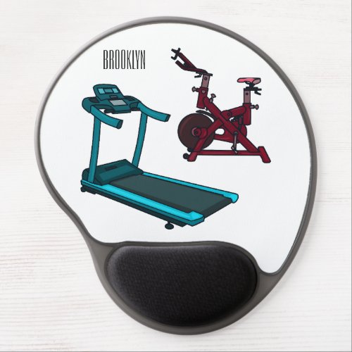 Treadmill  spinning bike cartoon illustration gel mouse pad
