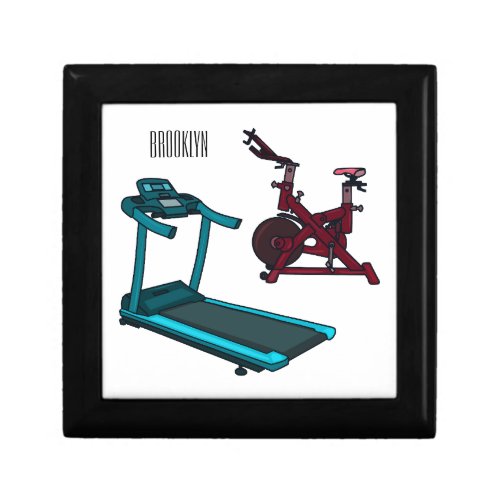 Treadmill  spinning bike cartoon illustration gift box