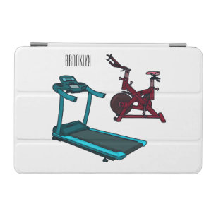 Treadmill & spinning bike cartoon illustration iPad mini cover