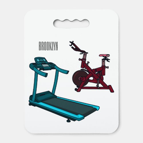Treadmill  spinning bike cartoon illustration seat cushion
