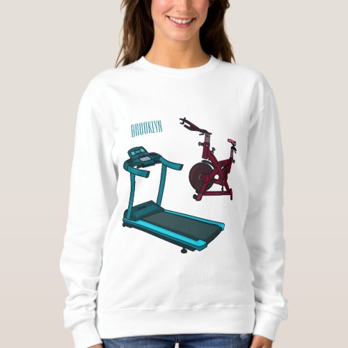 Treadmill  spinning bike cartoon illustration sweatshirt