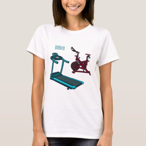 Treadmill  spinning bike cartoon illustration T_Shirt