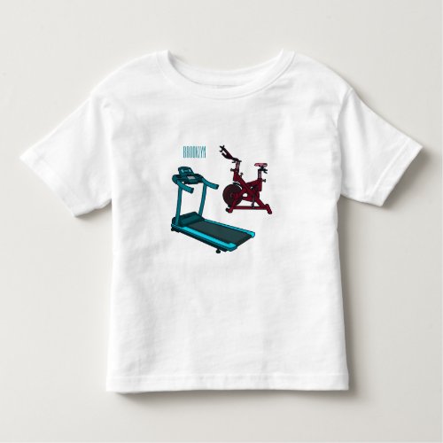 Treadmill  spinning bike cartoon illustration toddler t_shirt