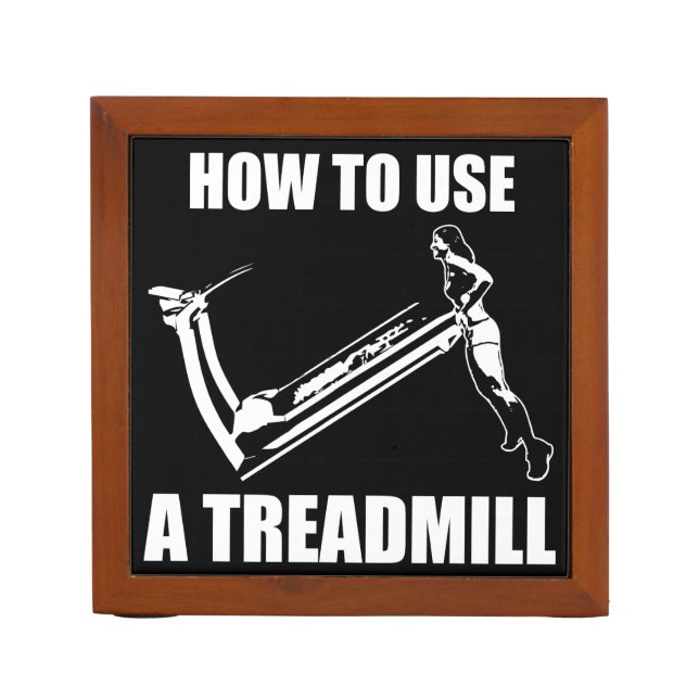 Treadmill - Women's Funny Novelty Workout Desk Organizer (Front)