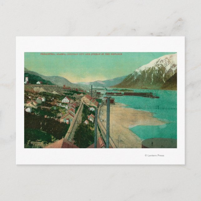 Treadwell, AK and Douglas City and Juneau in Postcard (Front)