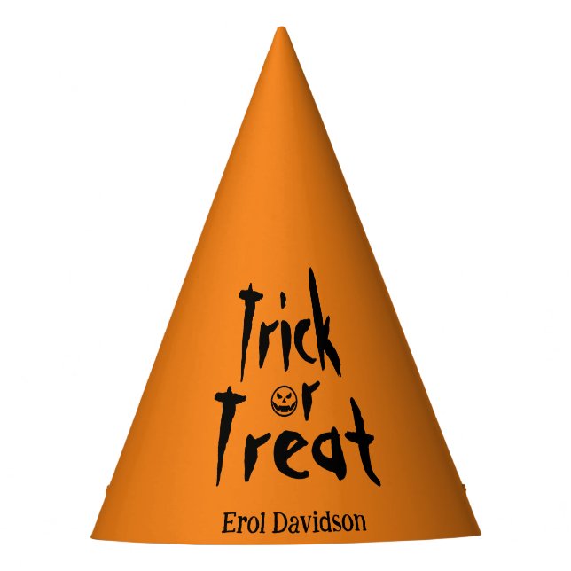 Treak or Treat Customized Halloween  Party Hat (Front)