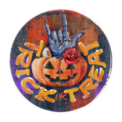 Treak or Treat Scary Halloween Pumpkin  Cutting Board
