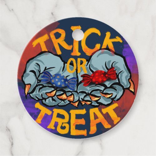Treak or Treat Scary Halloween Pumpkin   Favor Tags