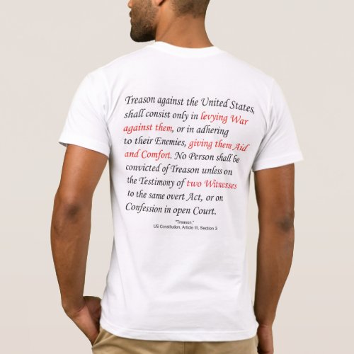 Treason in Article III Section 3 Mens T_shirt